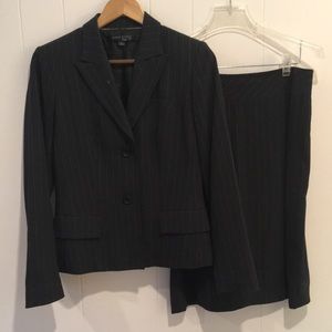 Ann Klein Black Pinstripe Suit